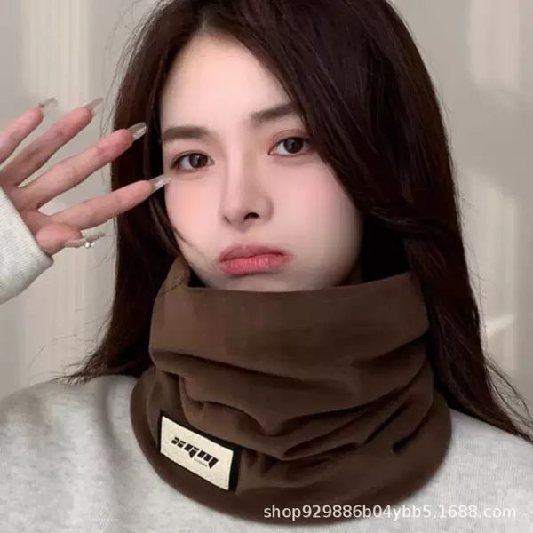 Cotton Scarf Thin Men's and Women's Pullover Autumn and Winter Sleeve Korean Versatile Warm Knitted Neck Protection Cervical Wool Scarf