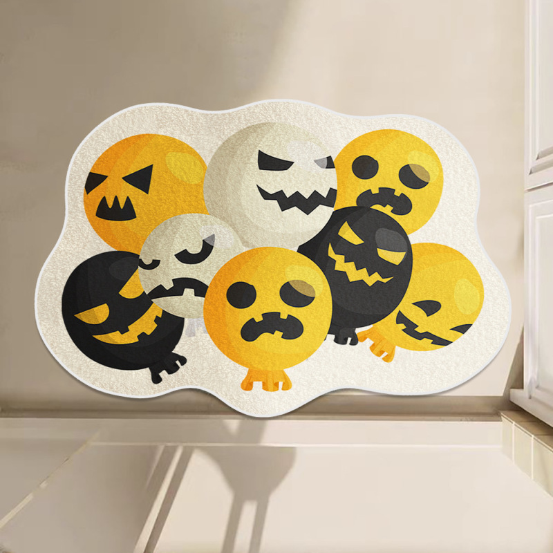 クロスボーダーラベル付きハロウィンカボチャ要素装飾玄関ドアマット汚れにくいお手入れが簡単なカーペット|undefined