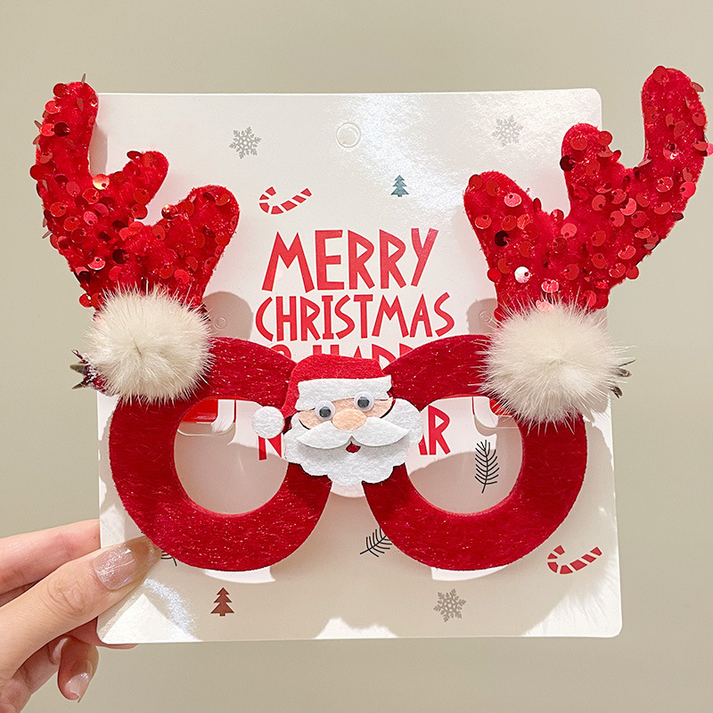 Nuevo marco de gafas de plástico feliz navidad para adultos y niños fiesta de disfraces accesorios de Navidad al por mayor