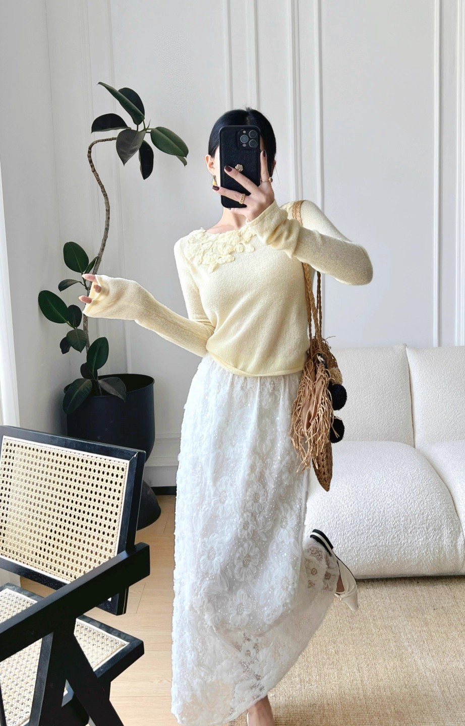 南油原创设计高端女装新款蕾丝花边领口针织衫甜美风时尚显瘦上衣-阿里巴巴