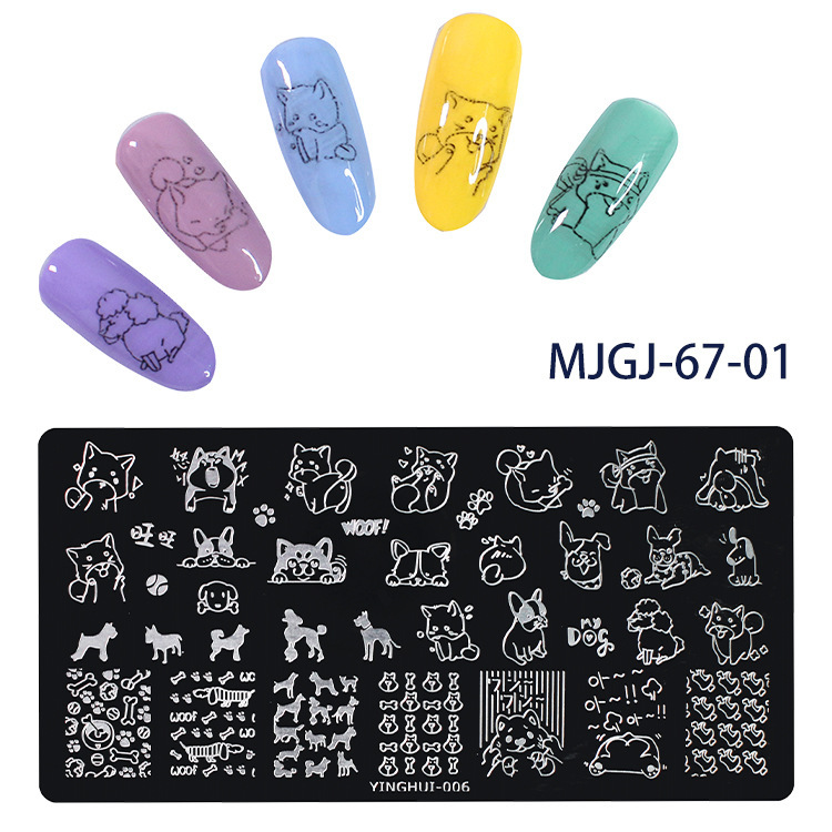 Nail Art Impresión Plantilla Stickers Esmalte de uñas estereoscópico Plantilla Diy Seal Placa de impresión Herramienta de transferencia