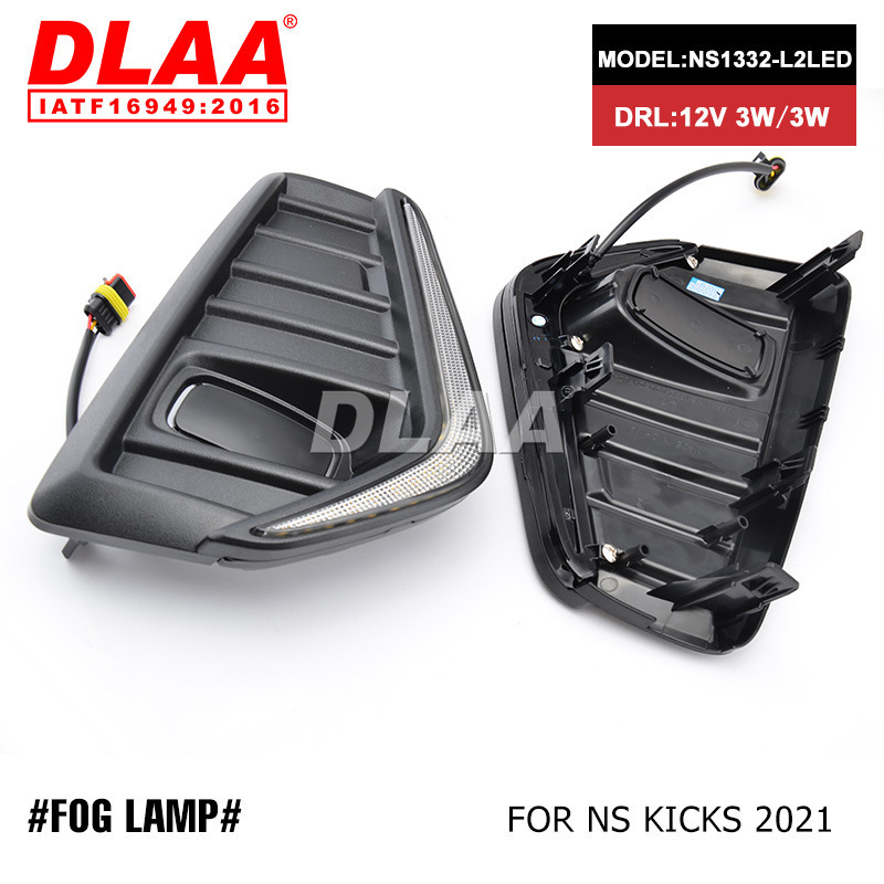 Aplicable a Nissan 2021 JINK / KICKS conjunto de lámpara de niebla diaria delantera LED de modificación de dirección de doble función
