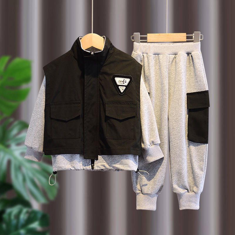 Ragazzi Primavera Moda 2024 Capodanno Sport Tempo libero Due pezzi Set, Autunno e Inverno Moda Bambini Abbigliamento_voghion.com