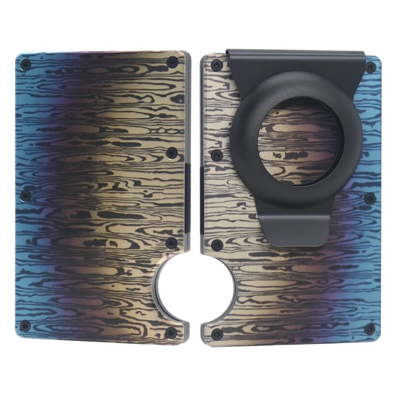 Nuevo titular de la tarjeta de aleación de aluminio Etiqueta de seguimiento titular de la tarjeta RFID metal anti-perdida cartera