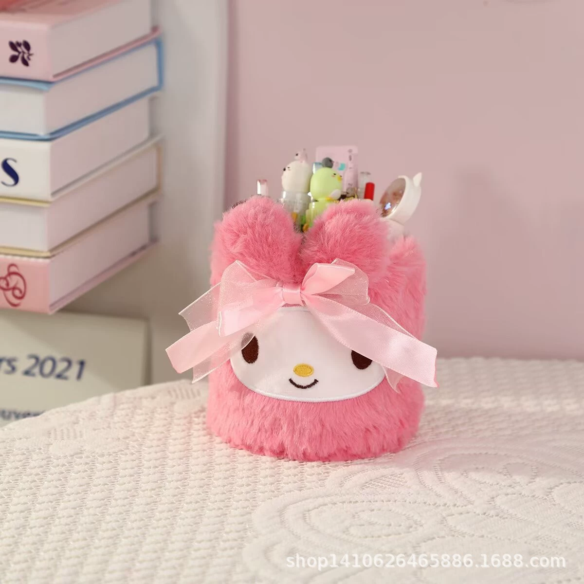 Cartoon pens holder for elementary school students, table stationery, storage system, brush