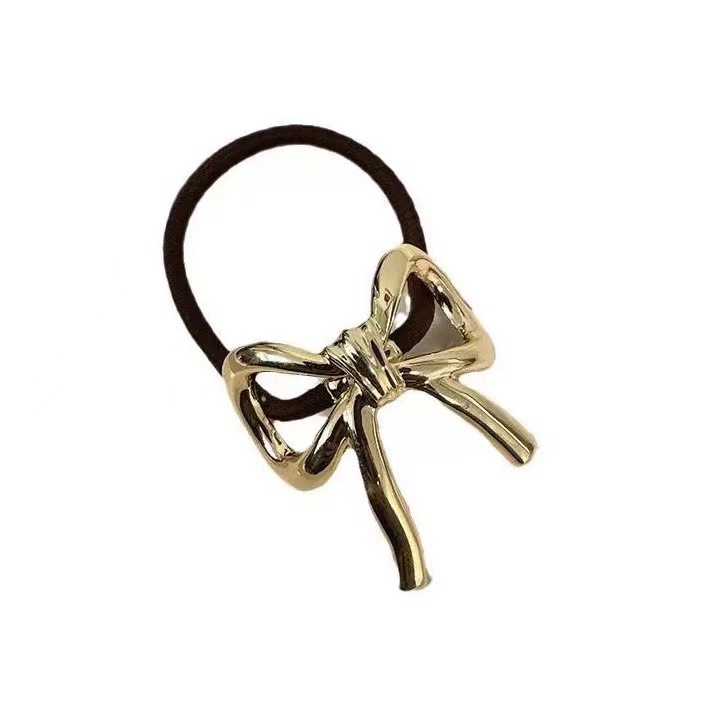 Cuerdas de cabello de arco plateado, anillo de cabello de nuevo tipo, banda de goma elástica, toque de cabello de alta calidad, simple, bajo, cola de caballo