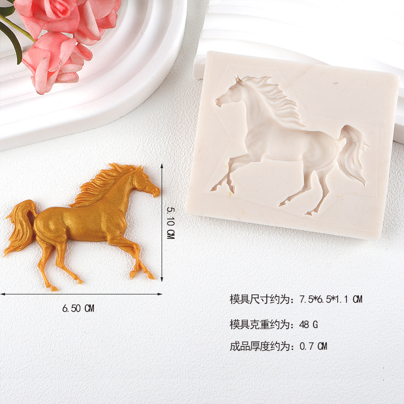 Horse de guerra molde de silicona silla de montar molde de chocolate pastel de arcilla ultra ligera para hornear