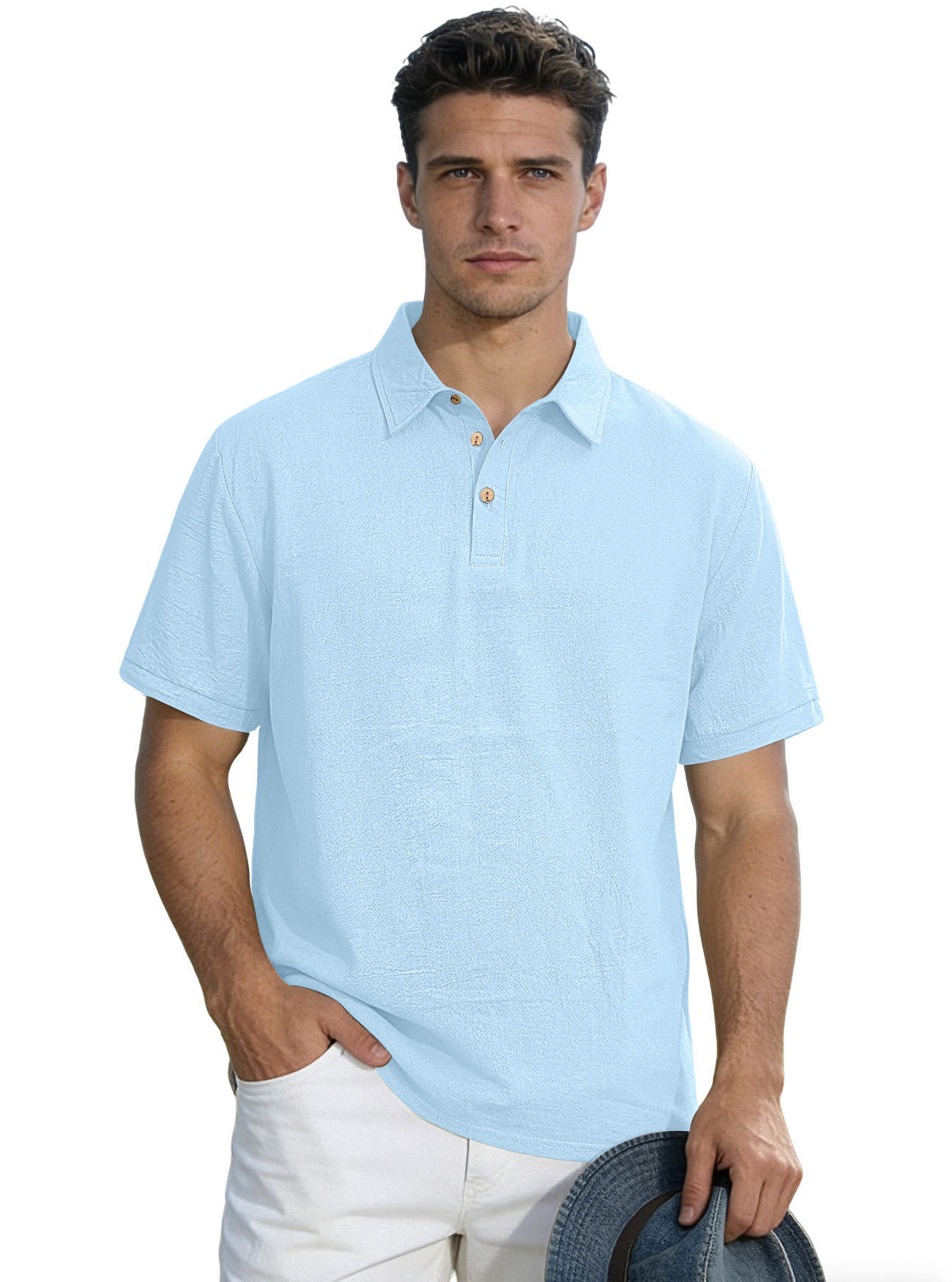 Transfronterizos Europa y América Amazon directo para el nuevo hombre polo de color sólido camiseta de negocios de alta gama camiseta de manga corta