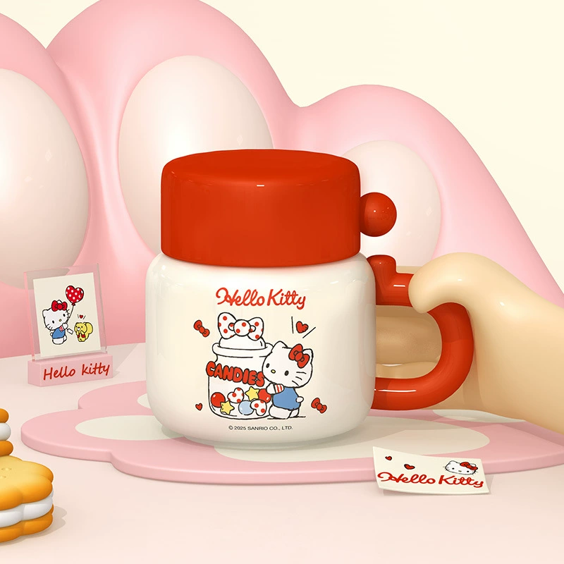 Термо чайник из керамики высокого качества с изображением Санрио, Hello Kitty