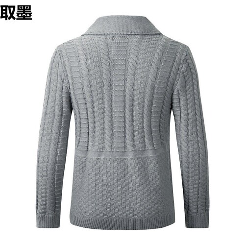 Cross-border autumn/winter outerwear for foreign trade — European-size thickened sweater for men, new style cardigan with twisted floral pattern, long-sleeved top, thickened knitted sweater.