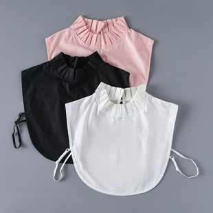 White wooden ear lotus leaf lace fake collar