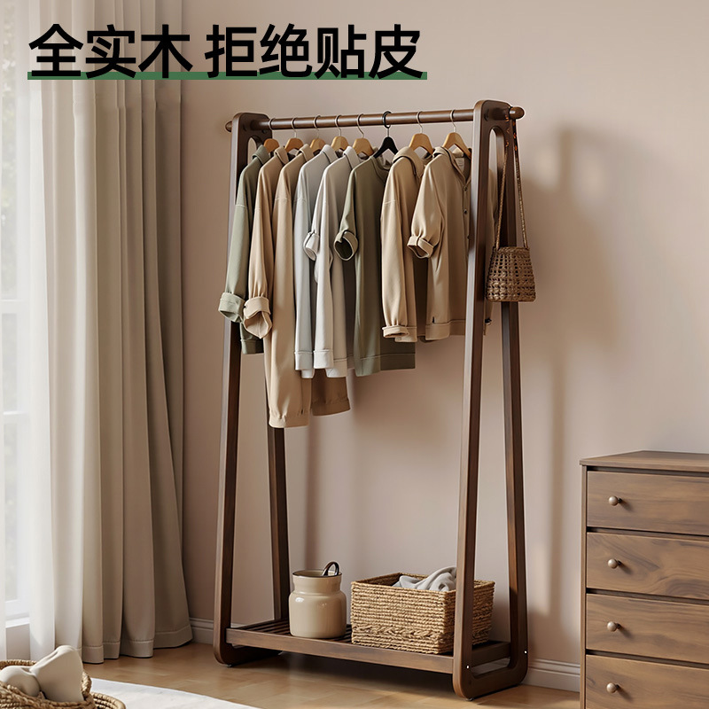 Floor-Standing Coat Rack for Hanging Clothes, Household Simple Clothes Hanger, Bedroom Mobile Clothes Rack, Indoor Clothes Drying Rack
