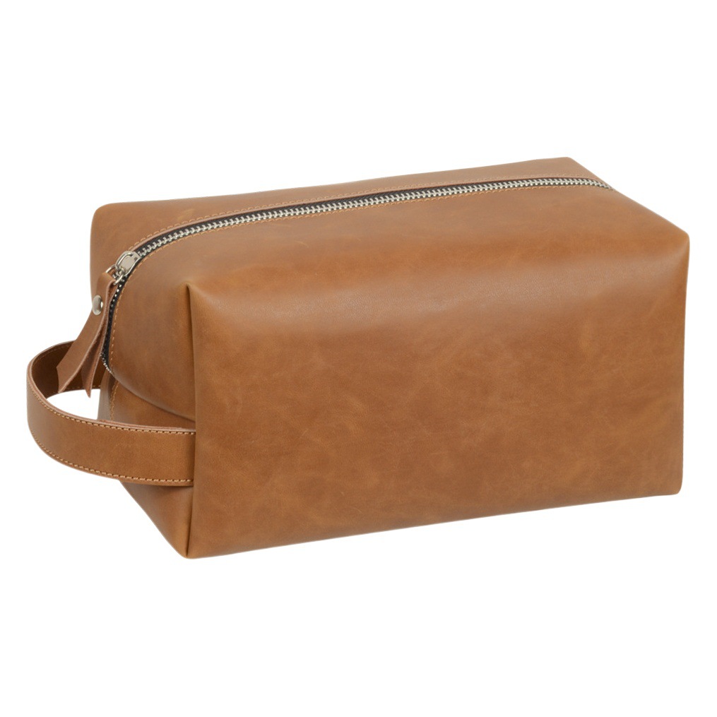 New Cross-border Imitation Leather Vintage Toiletry Bag Large Capacity High-end Sense Waterproof Cosmetic Bag Storage Bag Toiletry Bag
