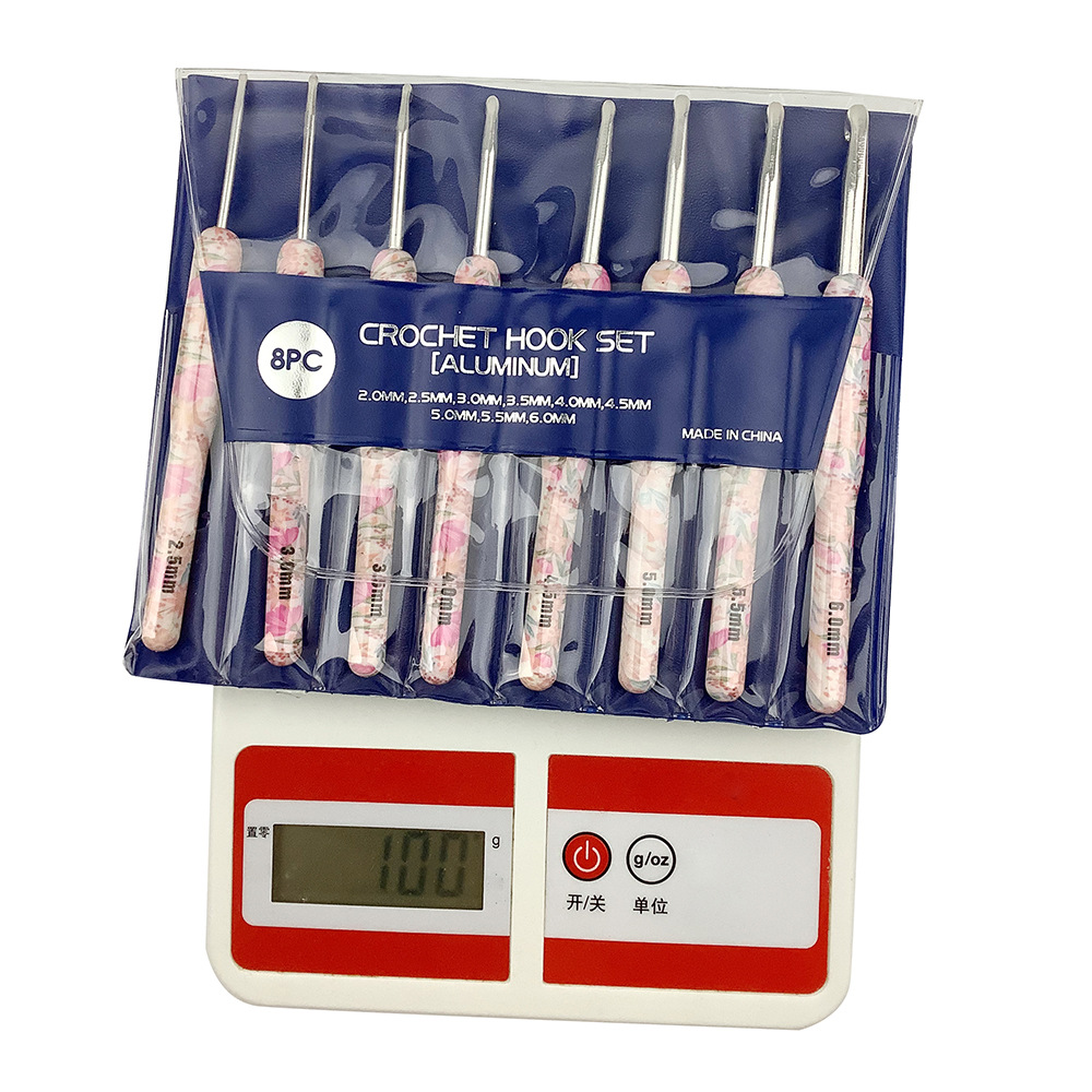 Nuevas herramientas de tejer traje crochet de impresión de aluminio hecho a mano herramientas de bricolaje conjuntos de ganchillo bolsas OPP al por mayor