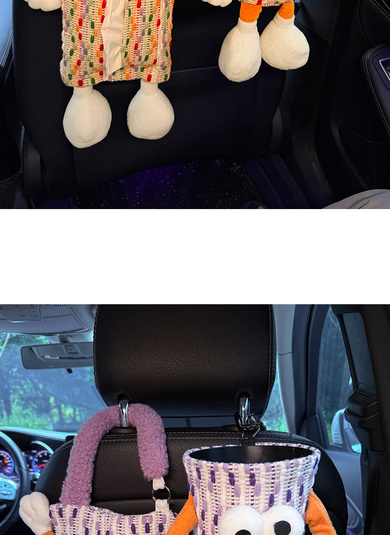 Car Tissue Box, Cute Doll, Hands and Feet, Car Tissue Hanging Bag, High-End and Practical Car Armrest Box Tissue Box