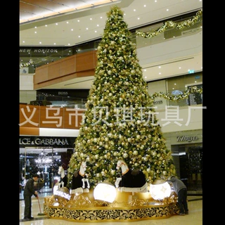 定制商场大型钢管圣诞树 3/4/5米套餐圣诞节酒店广场装饰圣诞装饰
