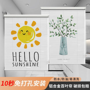 No-Drill Blinds Roller Blinds for Bathroom, Kitchen, Office, Bedroom, Ins-Style Blackout Shades