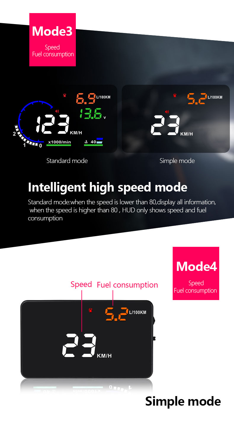 Weiying HUD Head-Up Display OBD Universal High-Definition Car Speed Projector Portable Car Display Screen A8
