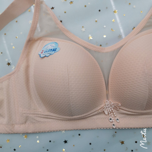Breathable, wireless mother's underwear with side support, thin model for middle-aged and elderly women, plus size, four-row fastener