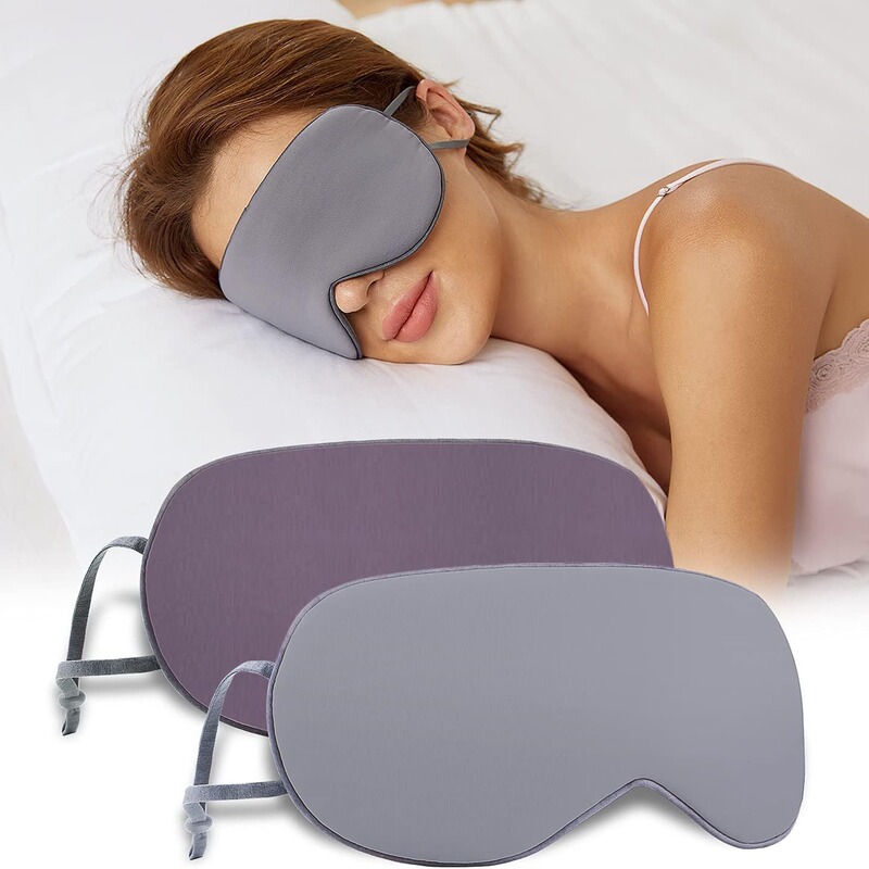 Sleeping Eye Mask, Comfortable Contour, Blocks Light at Night, Soft, Travel, Yoga, Nap, Light-Blocking