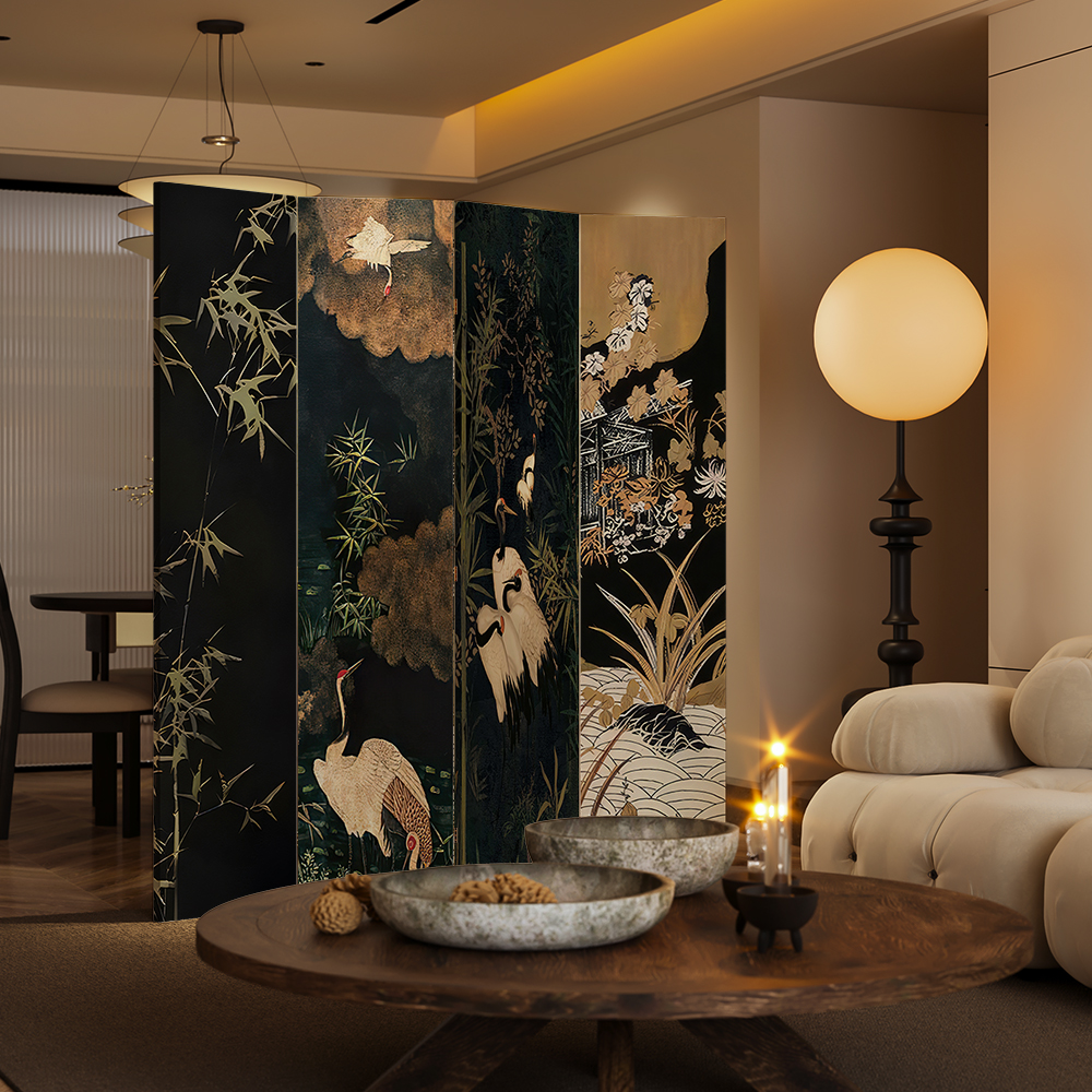 ✅ French-Style Vintage Screen Partition for Living Room, Modern Foldable Mobile Office Entrance Screen, Chinese-Style Folding Screen