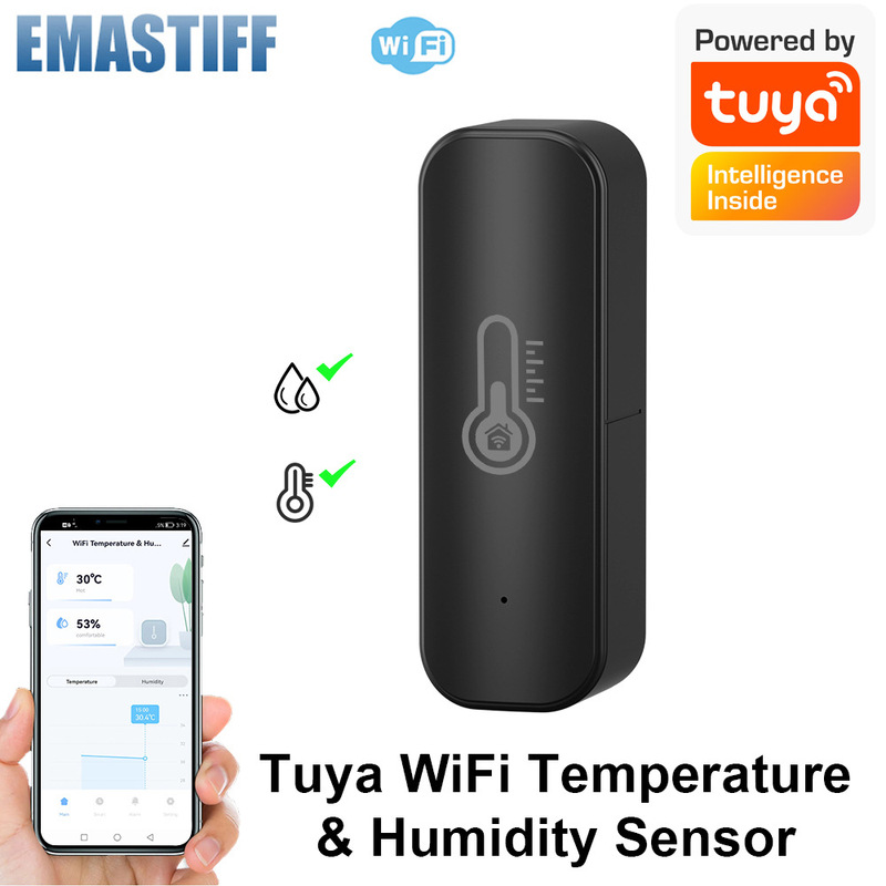Wifi Indoor Thermometer Hygrometer Home Temperature and Humidity Sensor Remote Monitoring Compatible with Tuya Tuya Wifi Indoor Thermometer Hygrometer Home Temperature and Humidity Sensor Remote Monitoring Compatible with Tuya Tuya