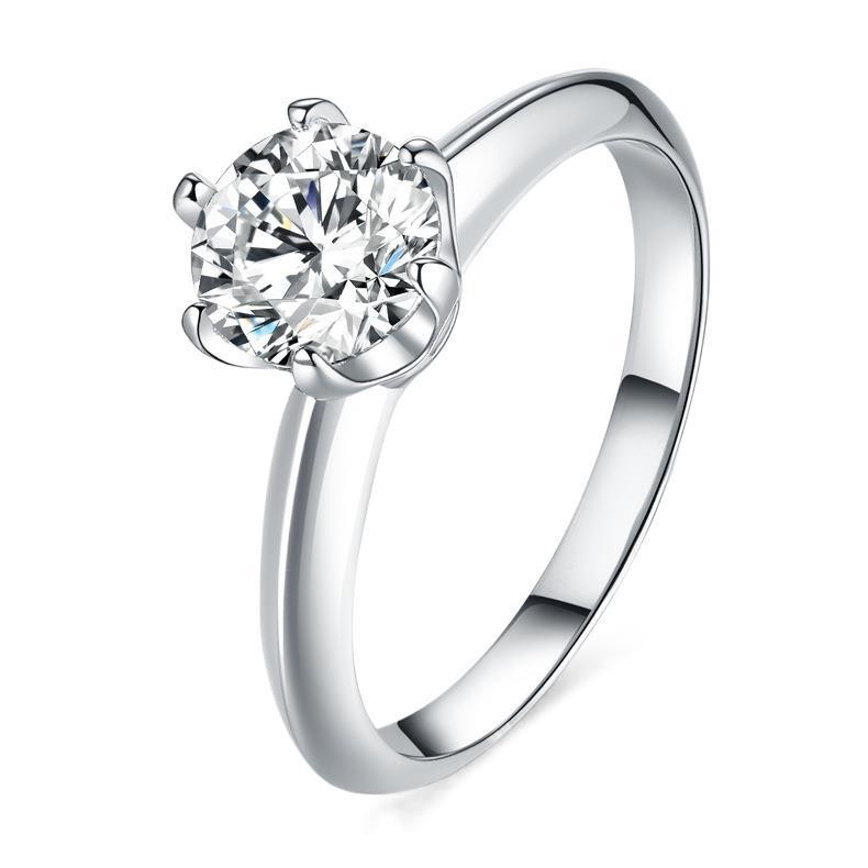 D Color Moissanite Ring 925 Silver Plated Couple Rings