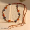 13 # Brown rope shell brown stone blue flower about 170cm
