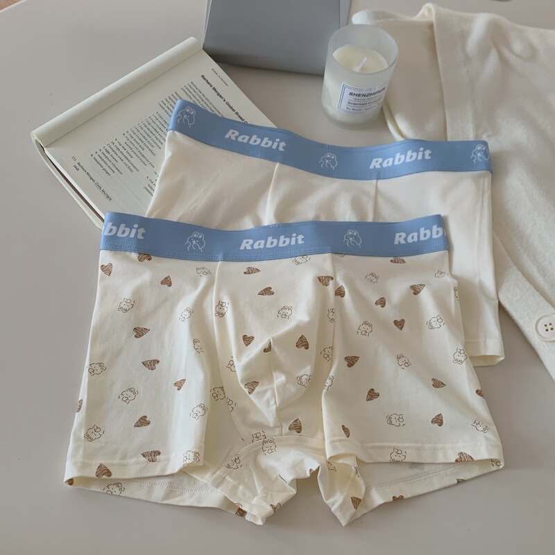 Modal Cotton Underwear Men's Comfortable Breathable Boxers Youth Underpants Antibacterial Crotch Mid-Waist Knitted Boxers