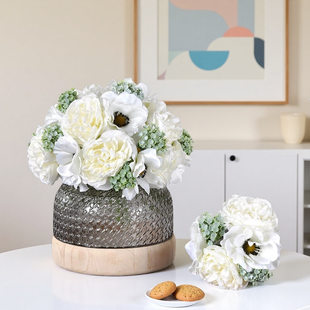 Bouquet of peonies artificial flowers cross-border Amazon anemone bouquet fake flowers wedding photography wedding hand holding fake peonies