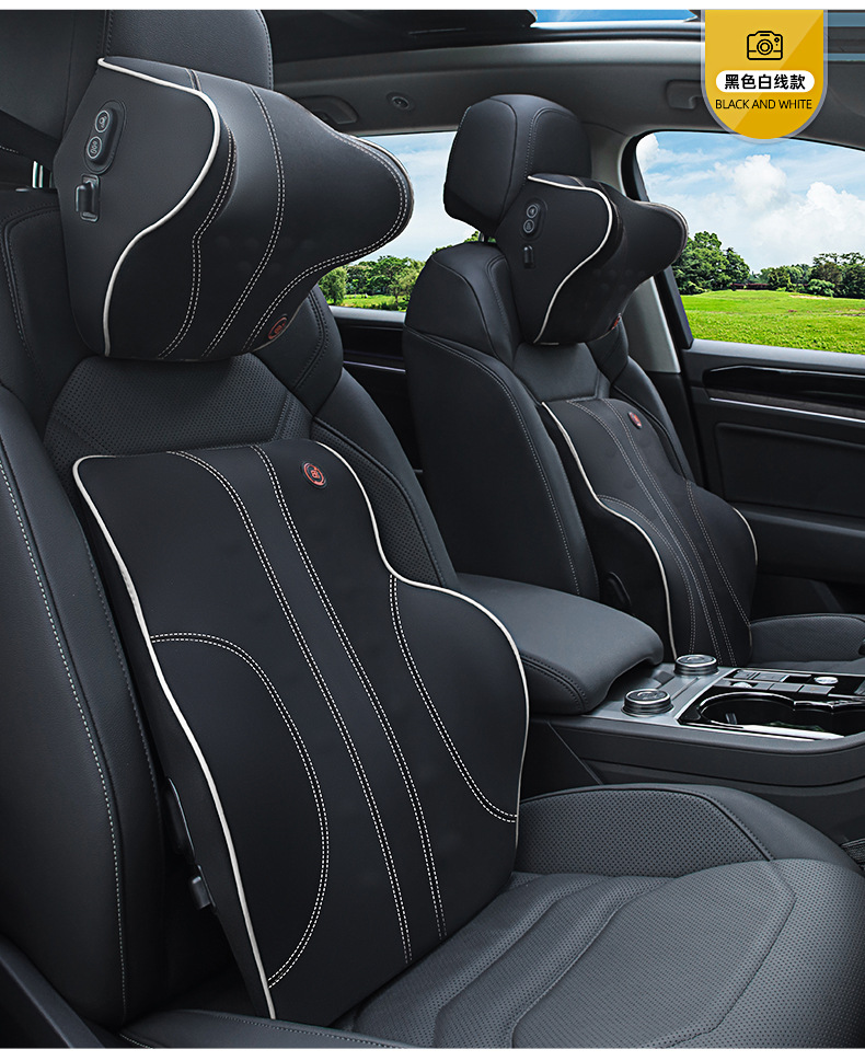 Auto-Vibrationsmassage-Nackenkissen, Intelligentes Auto-Lendenkissen, Sitz-Kopfstütze, Rückenkissen, Elektrisches Nackenkissen – Detail 17