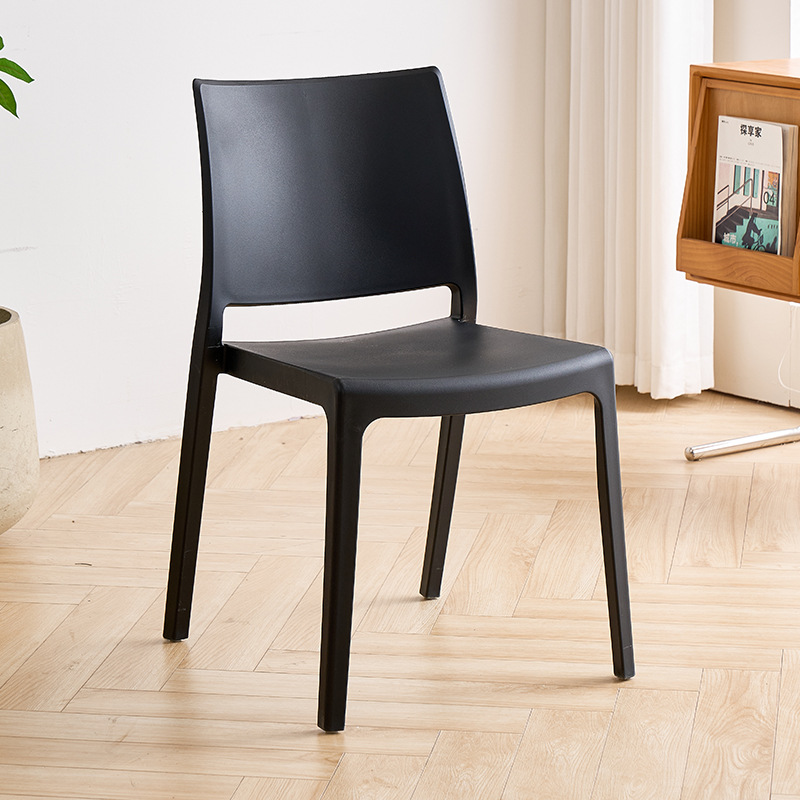 Sillas de plástico caseras apilables sillas de almacenamiento ligeras sala de estar cocina sillas de mesa de comedor robustas taburetes de respaldo de color