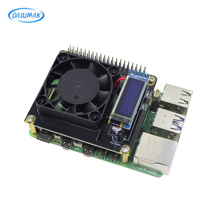 Raspberry Pi 5/4B/3B+ Cooling Fan Expansion Board Rgb Light Smart Butler Temperature Control Speed Fan Module