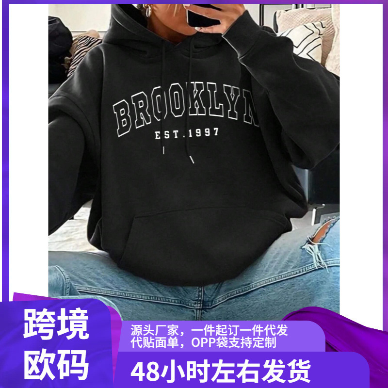 Brooklyn Est 1997 City American Women's Sweatshirt Retro Fur Lined Sweatshirt Autumn S-Xxl Shipping