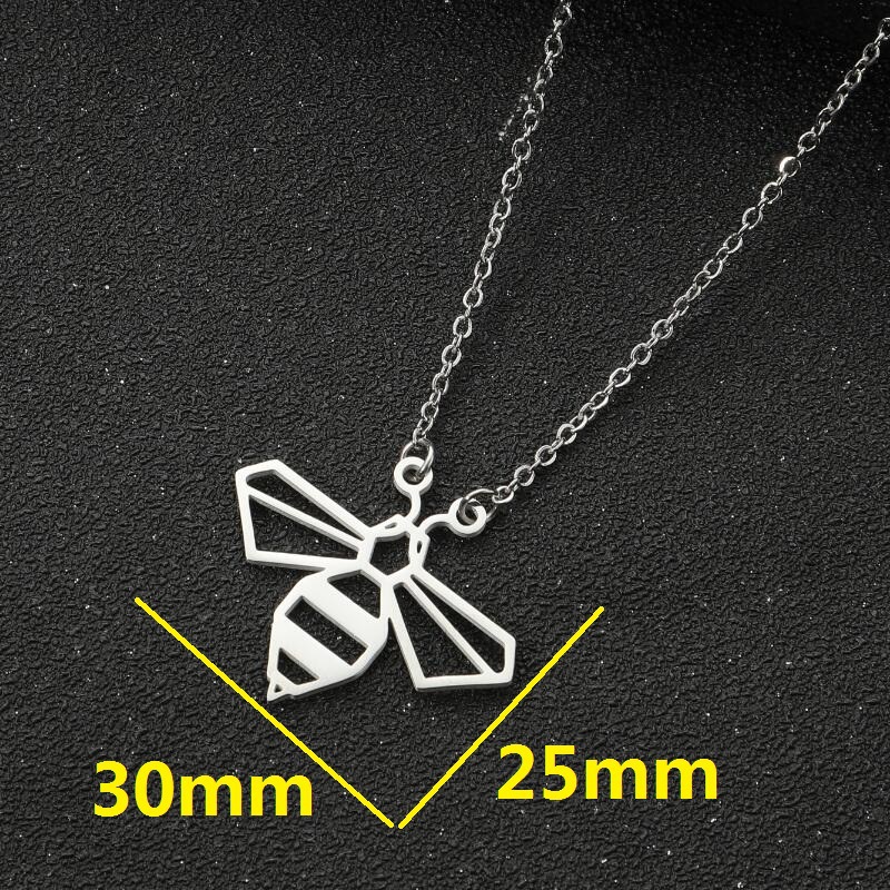Titanium Steel Cute Plating Bee Necklace display picture 1