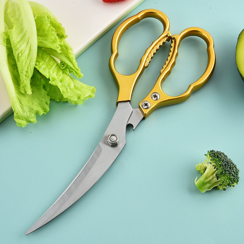 Многоцелевые кухонные ножницы с алюминиевой ручкой, прочные кости птицы, ножницы для кухни, барбекю, рыбы, все из стали