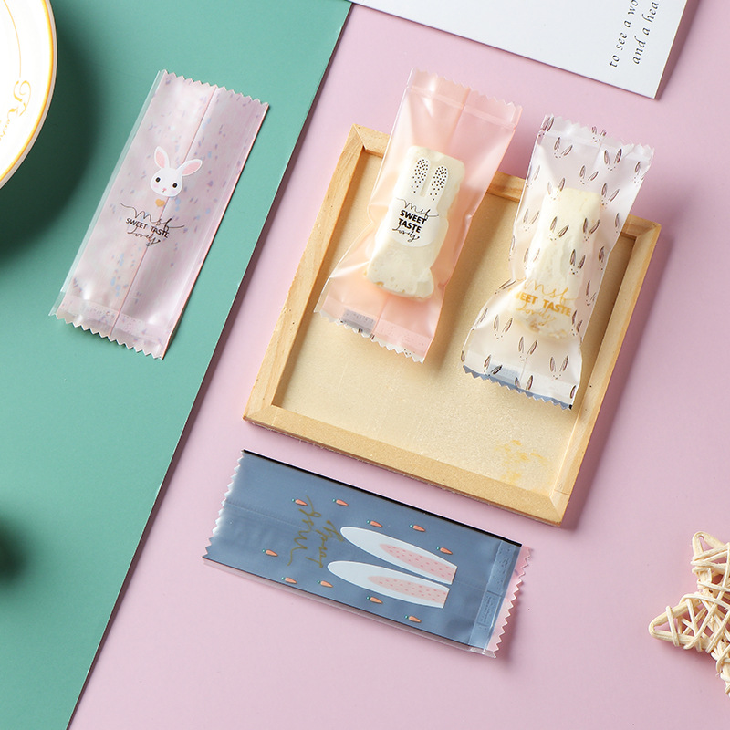 Oro inglés turrón transparente máquina sello bolsa Internet celebridad luz lujo toffee bolsa de embalaje Navidad café bolsa de caramelo