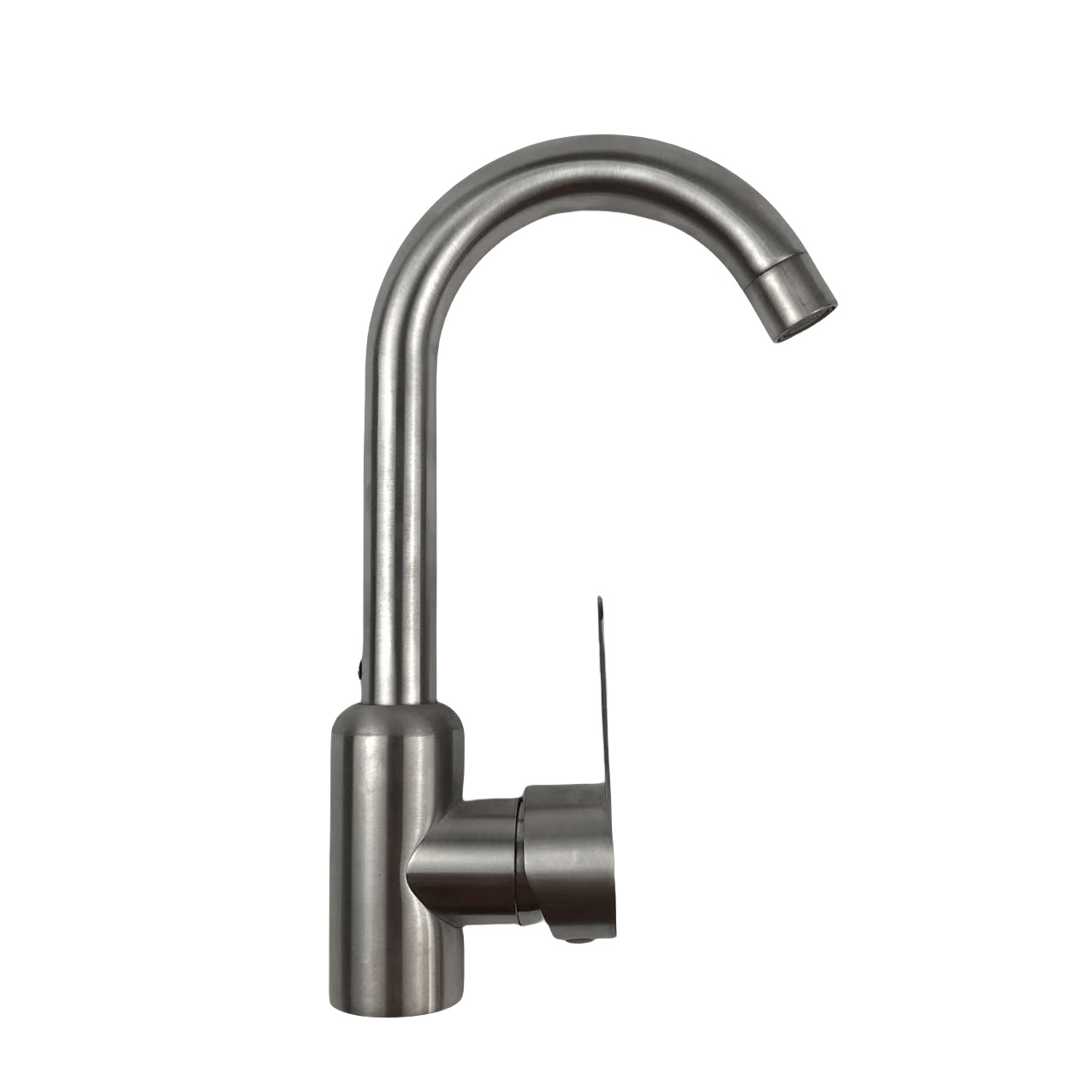 Bathroom Stainless Steel Basin Hot and Cold Faucet Brushed Stainless Steel Small Curved Washbasin Mixing Faucet Factory