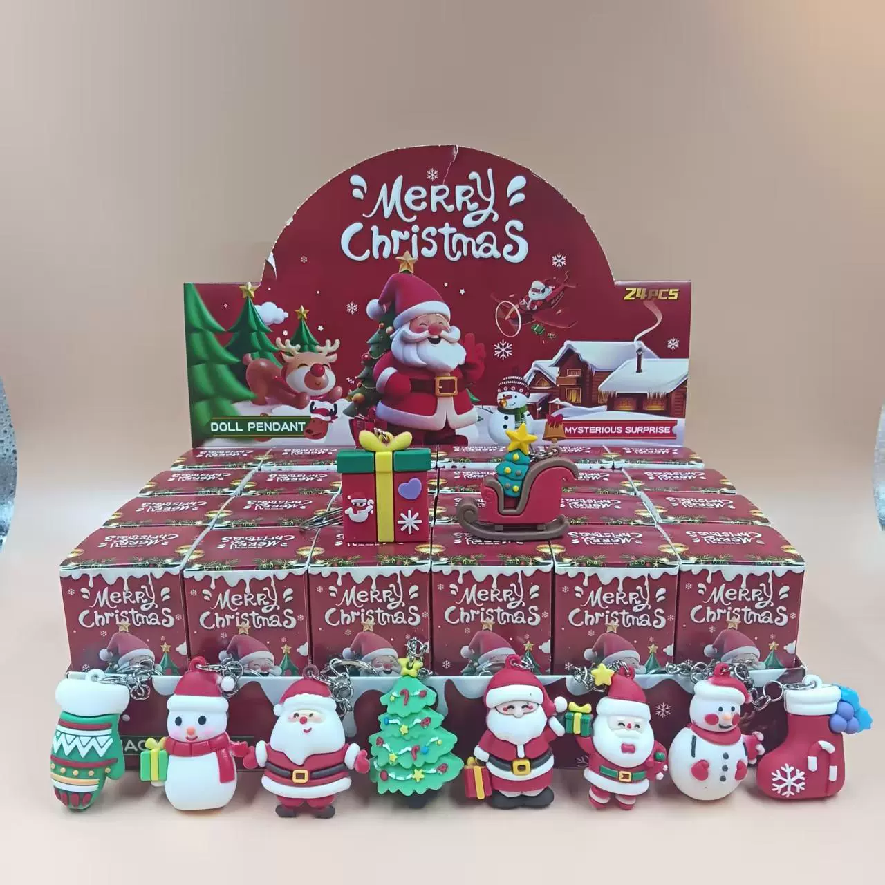 24 коробки с рождественскими куклами Санта-Клауса в слепых коробках, куклы в одном стиле, брелки интернет-знаменитостей, киоски, призы для детей и студентов.