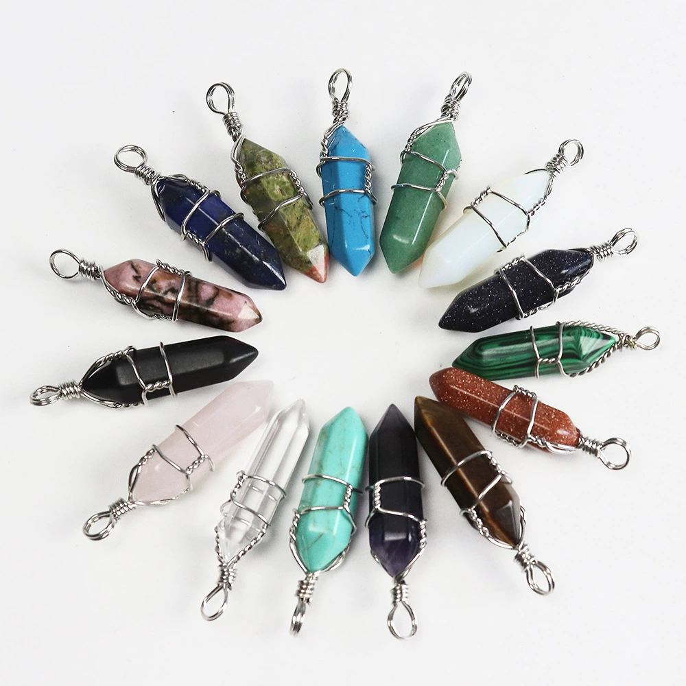 (Cross-border trading), copper hexagonal accessory, crystal pendant, necklace, ebay
