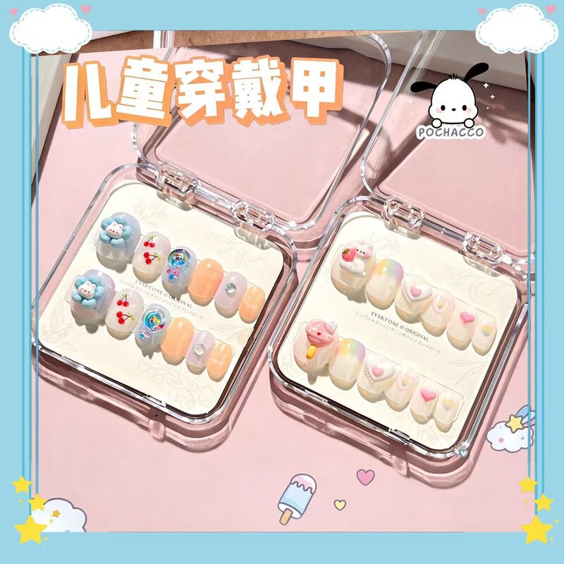 Handmade Nails for Kids with Cartoon Designs and Accessories, Finished Nail Pieces, Nail Stickers, Fake Nails, DIY Nail Pieces for Children Handmade Nails for Kids with Cartoon Designs and Accessories, Finished Nail Pieces, Nail Stickers, Fake Nails, DIY Nail Pieces for Children