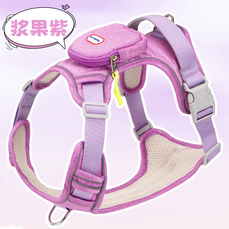 狗狗牵引绳宠物胸背带自背包防挣脱大狗遛狗绳反光中大型犬狗绳|undefined