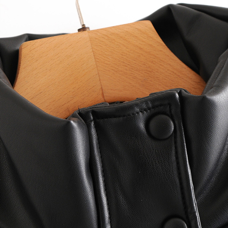 Damenbekleidung neuer Herbst- und Winter-Leder-Baumwollmantel mit Stehkragen, Lederjacke, warmer Kurzbrotmantel für Damen_voghion.com