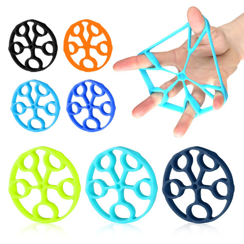 Silicone five-finger training puller, round five-hole finger-connected stretching and expansion hand decompression exerciser