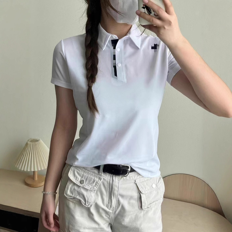 Dijia Lapel Short-Sleeved Men's and Women's Summer New Fashion Casual Versatile Slimming Look Polo Shirt Sexy Knitted