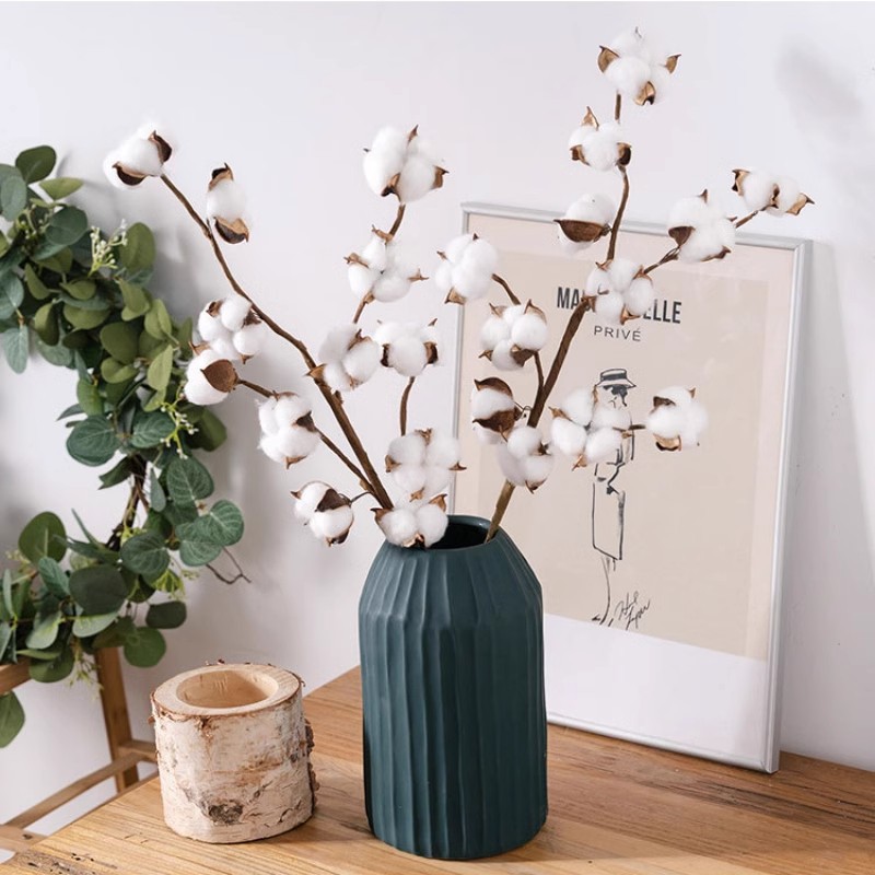 Simulación de flores secas de algodón buquete de flores inmortales de Navidad decoración de flores falsas de algodón props de disparo