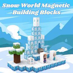 跨境专供冰雪世界我的世界磁力方块积木儿童益智拼装玩具冰雪模型