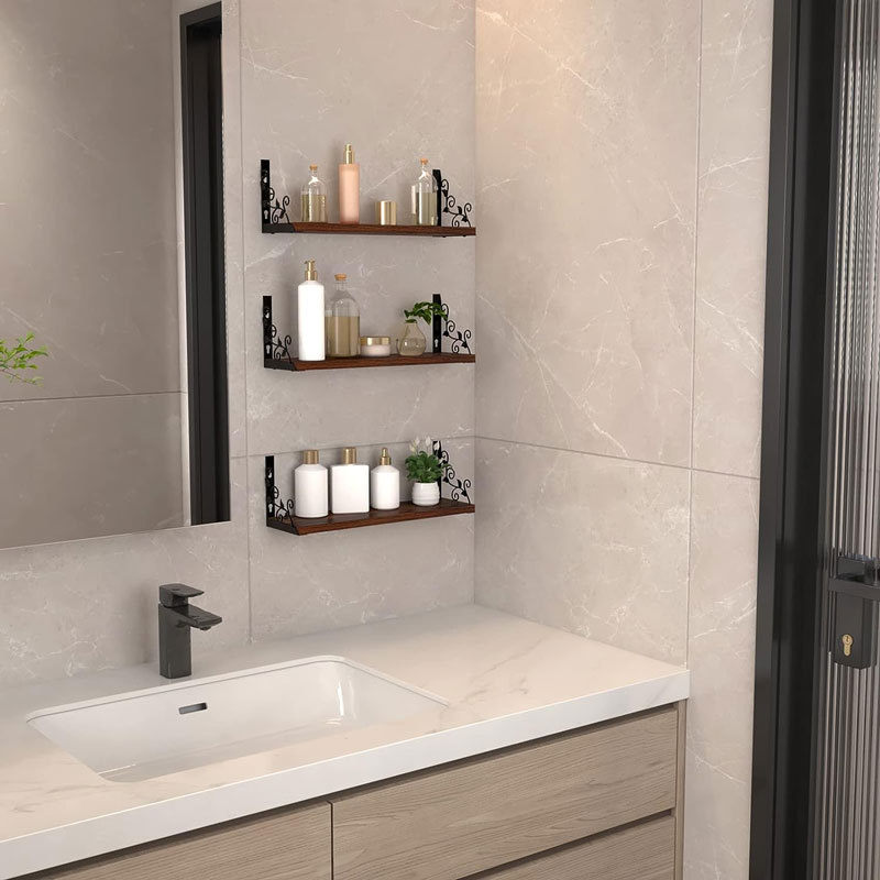 Organizador de almacenamiento de madera estante de almacenamiento sala de estar decoración de la pared estante de madera suministro directo de fábrica simple pantalla