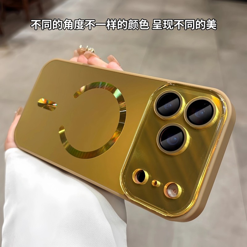 适用iPhone17ProMax手机壳大视窗磨砂磁吸镭射苹果16防摔保护套14|undefined