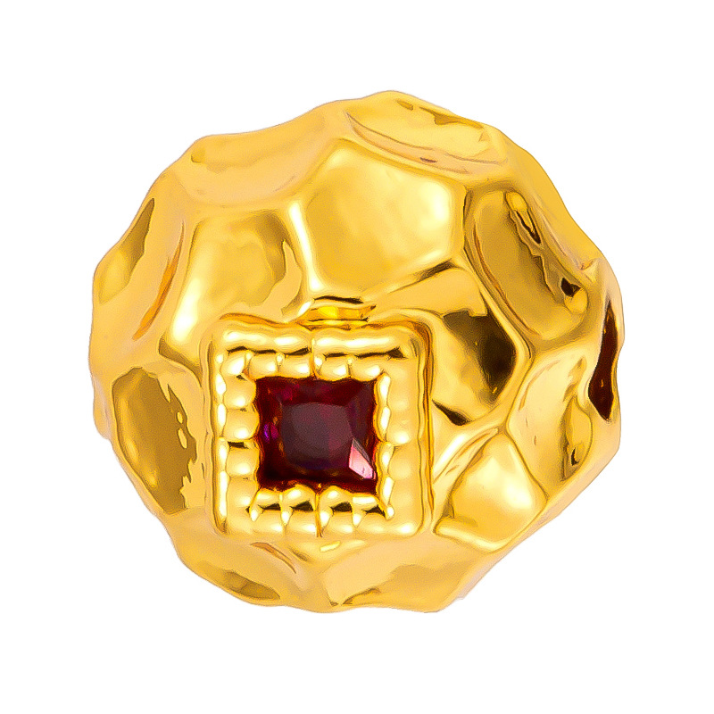 Colgante de cobre micro incrustado Gufasha oro goteo de aceite perlas de transferencia DiDi con perlas de acessorios de perlas huecas fábrica de perlas al por mayor